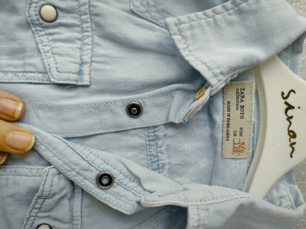 ZARA 5 6 YAŞ ÇOCUK denim kot mavi gömlek - 2