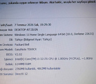 packard bell i3 dizüstü laptop bilgisayar - 2
