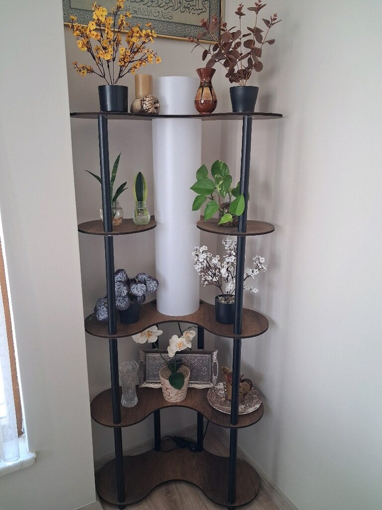 Ahşap Işıklı dekoratif raf - 3