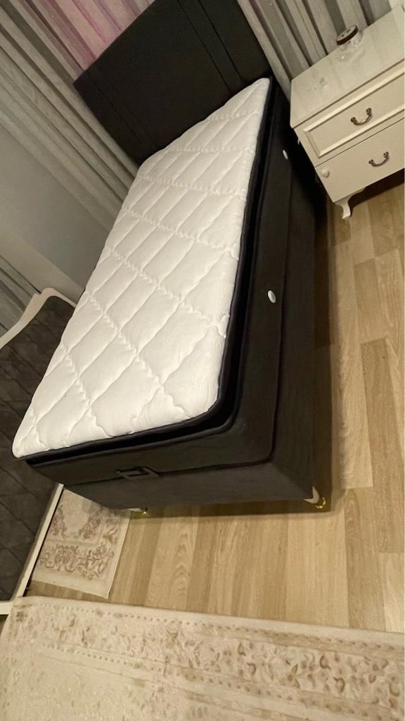 Tek kişilik solid baza başlık pedli ortopedik yatak - 6