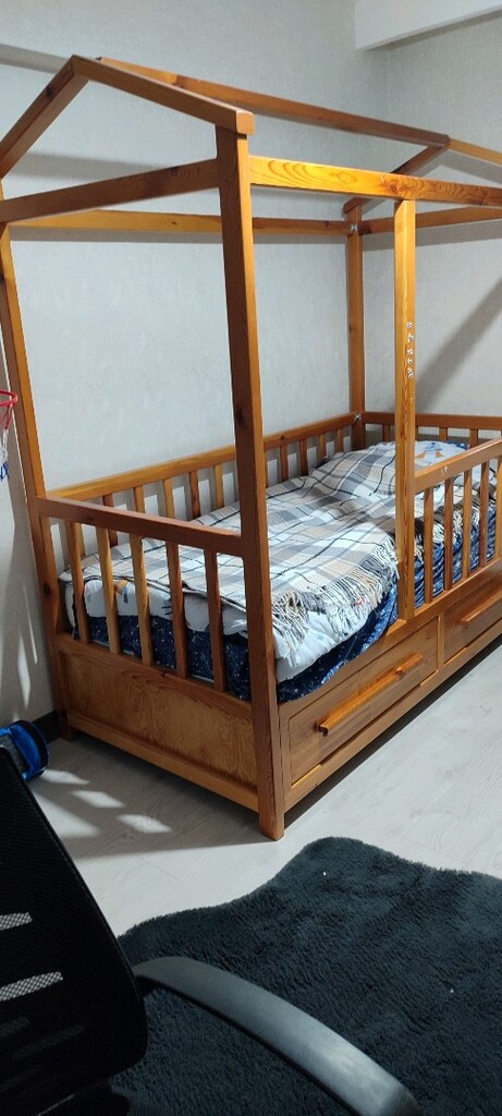 Çok temiz Çam ağacından yapılma Montessori Yatak. - 6