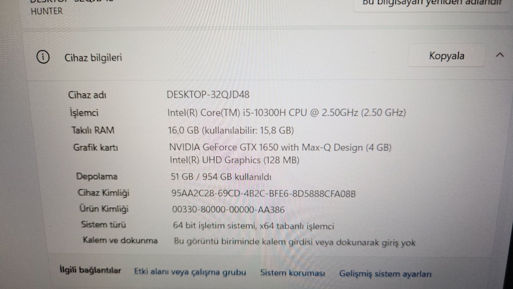 Game Garaj Hunter, i5 10300H/16 GB/1 TB m2/GTX1650/15.6" FHD 144 Hz - 9