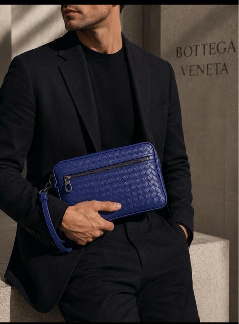 Bottega Veneta Nappa Intrecciato Bileklik Mavi