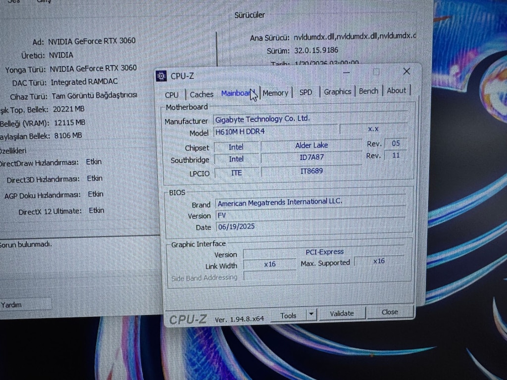 MASAÜSTÜ BİLGİSAYAR İ5 12400F 16 GB RAM RTX3060 12 GB 512 GB 180 HZ - 7