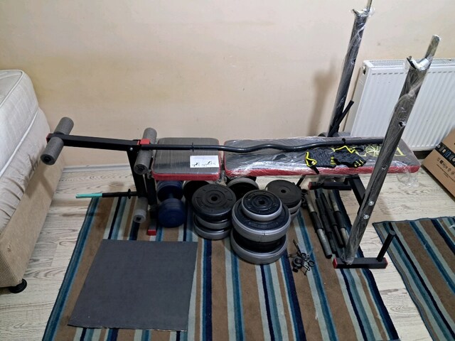 SPOR SALONU SETİ AĞIRLIK SETİ 108kg+ FİTNESS SEHPASI BARFİKS VS