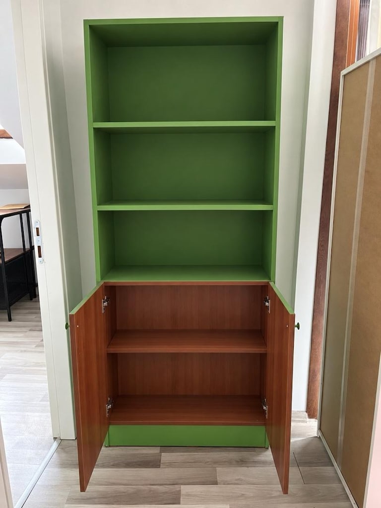 Yeşil Kitaplık / 2 Kapaklı Raflı Dolap - 2