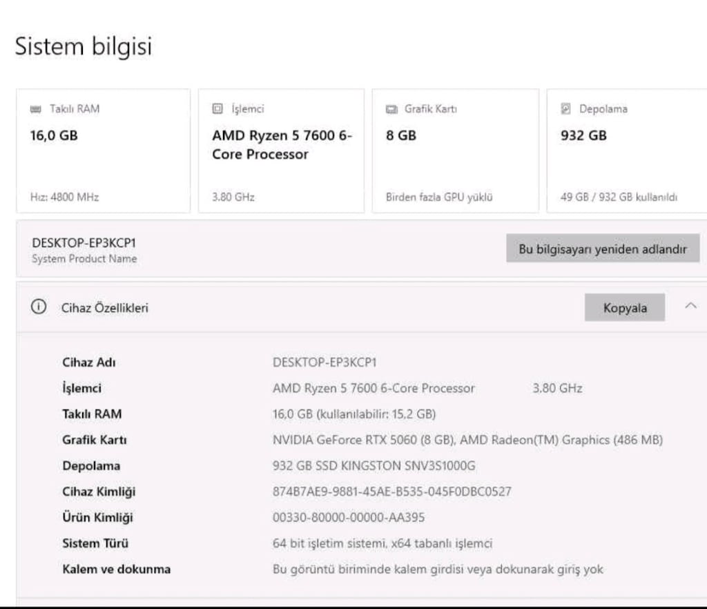 DDR5 ASUS 5060 SİSTEM - 2