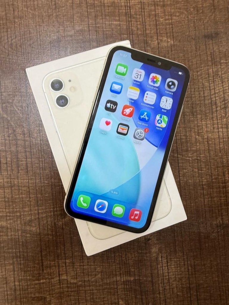 İPHONE 11 BEYAZ 64 GB FATURALI YURTİÇİ HERŞEYİ ORJİNAL TEMİZ - 2
