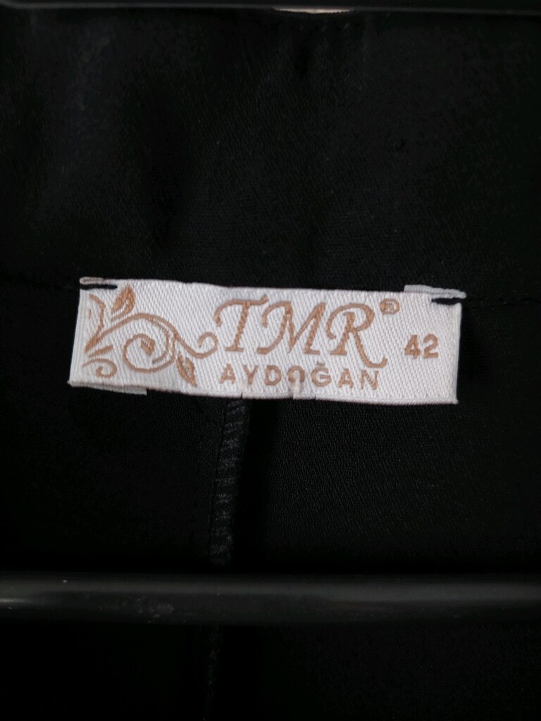 TMR fular yaka Astarlı siyah uzun elbise - 7