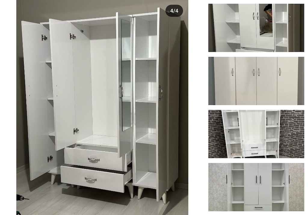 4 kapaklı elbise dolabı pwfpnjgalg - 3