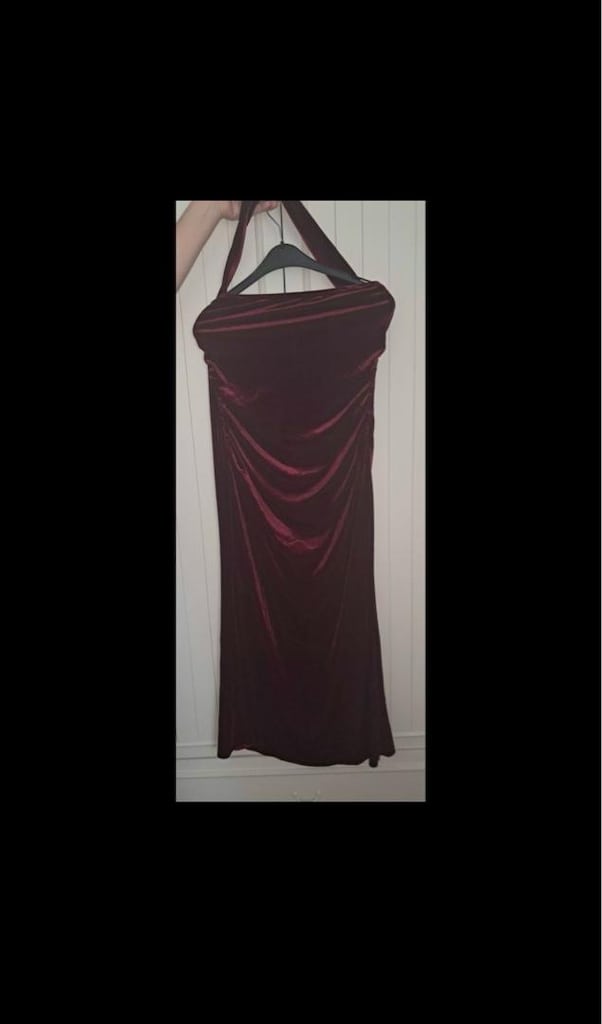bordo elbise - 3