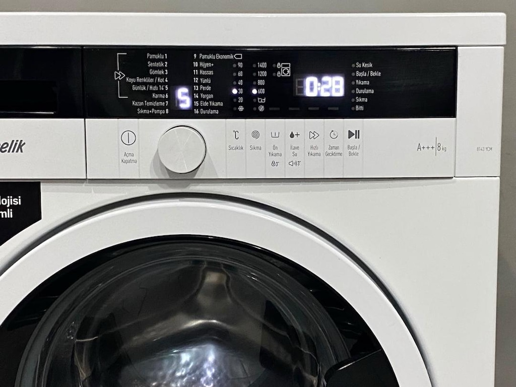 ARÇELİK 8 KG A+++ ÇAMAŞIR MAKİNESİ PİANO MODEL HEMEN TESLİM - 4
