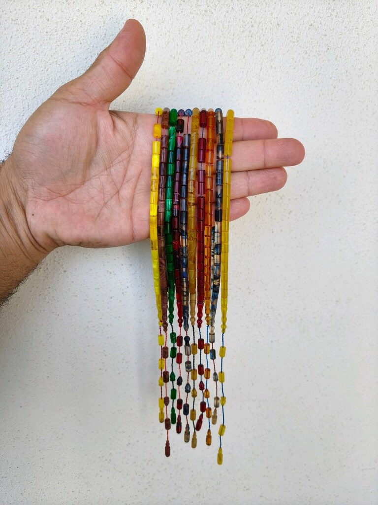 Kesme Ateş sıkma kehribar tesbih - 5