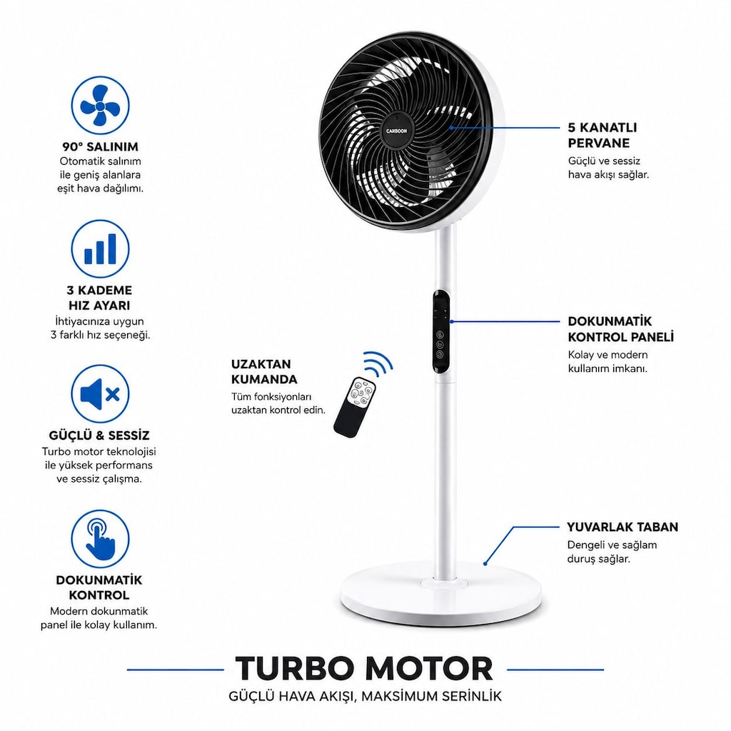 Ultratekno FS-1683HR Hava Sirkülasyonlu Elektrikli Vantilatör - 6