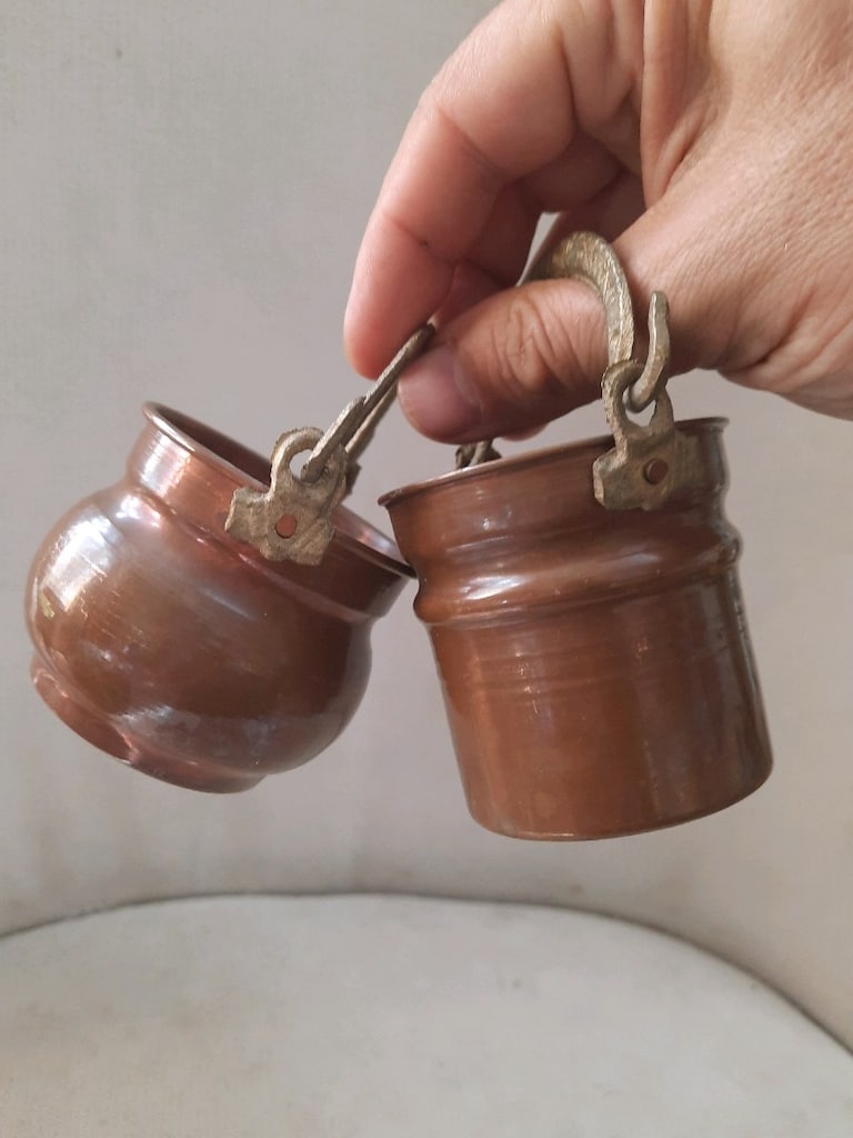 dönem 2li bakır bakraç kulplu kaseler - 2