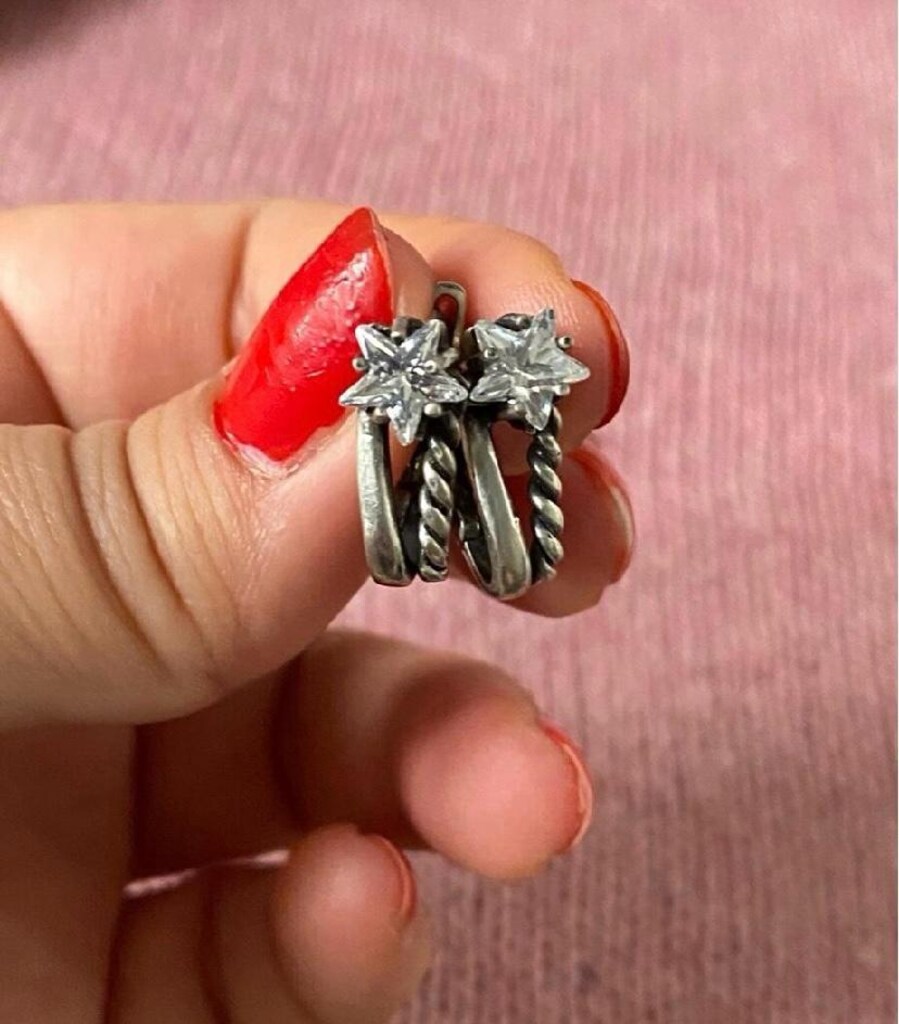 Gümüş ( 925 Ayar ) Kuyruklu Yıldız Küpe - 9