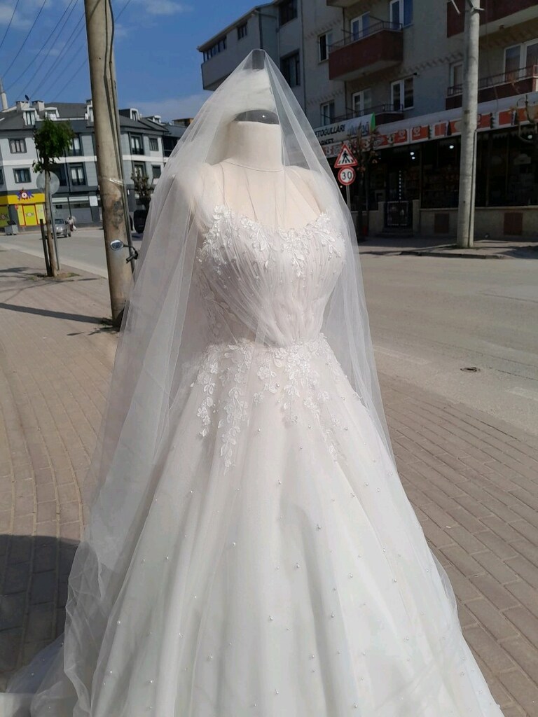 Straplez gelinlik 36/38 bedene uygun satılık - 3