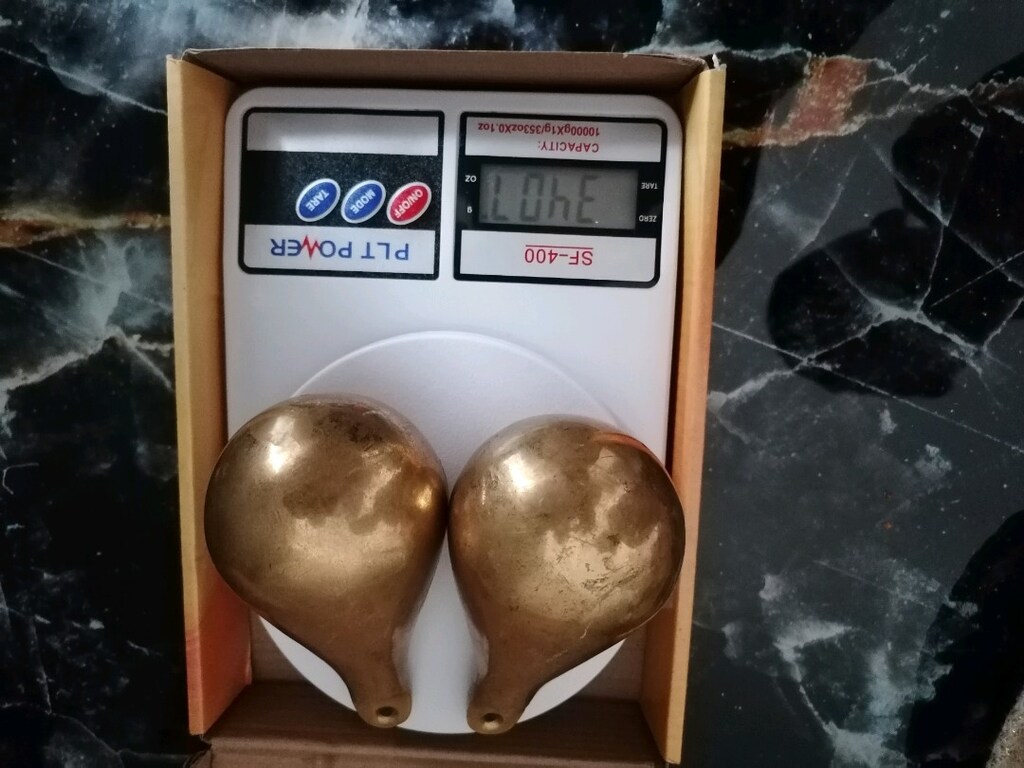 2 Adet komple Pirinç döküm Antika Hollanda Saati Sarkaç Topları, - 2