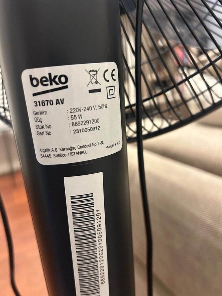 Beko 31670 AV Ayaklı Vantilatör 55 W Güçte 5 Kollu Pervaneli Siyah - 2