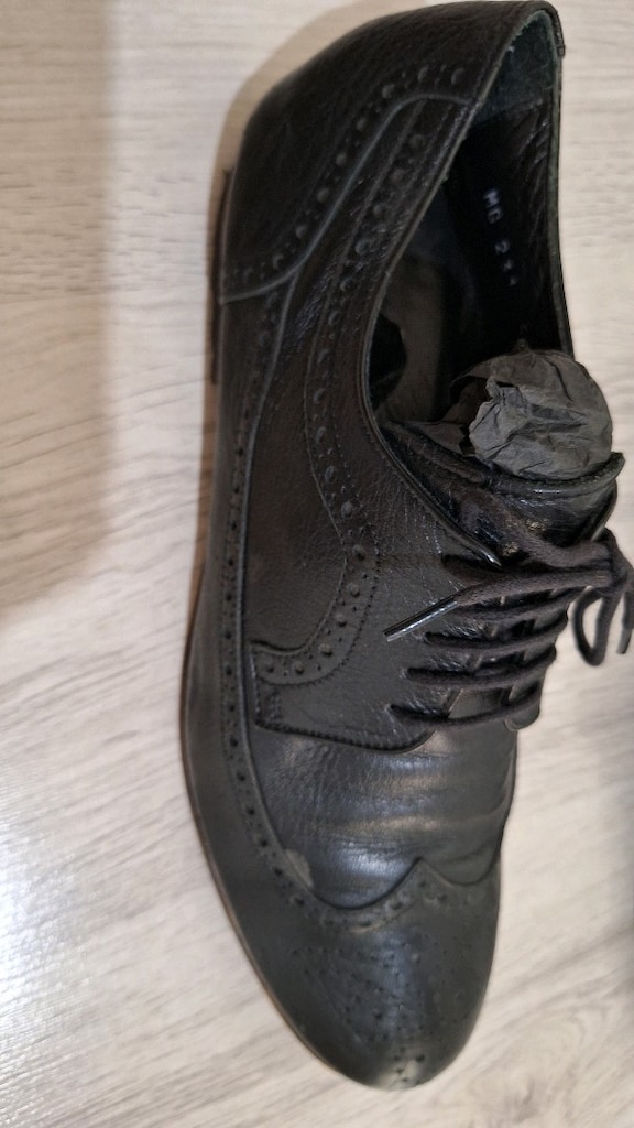 Cleysmen Marka Erkek Siyah Deri Klasik Bağcıklı Ayakkabı - 9
