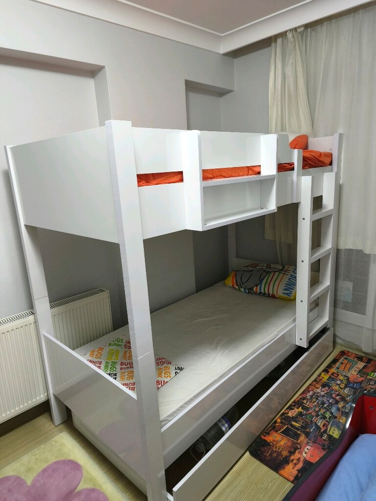 VİVENSE ASYA AYRILABİLİR YAVRULU RANZA, BEYAZ, 90X190 - 7