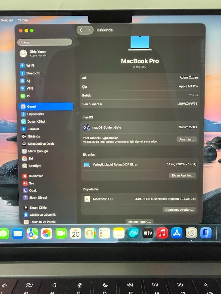 MacBook Pro / M1 Pro / 14 inç / 16 GB Ram / 512 GB Ssd - 2