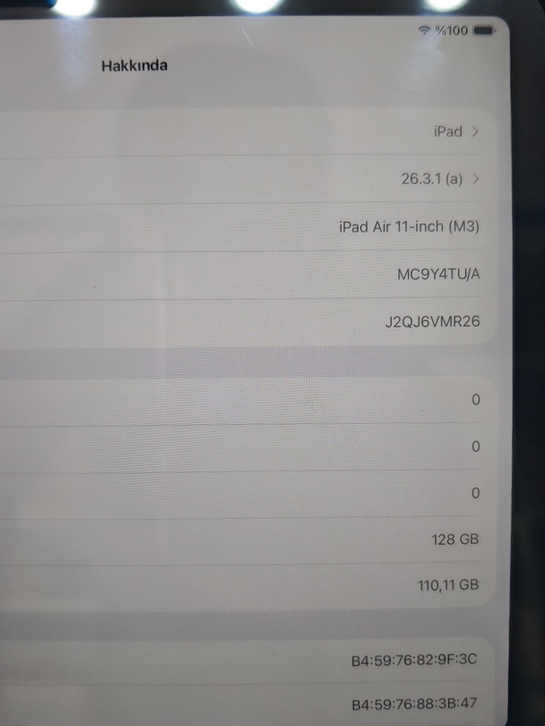 Apple iPad Air M3 11" 128GB Wi-Fi Yıldız Işığı %100 Pil Garanti - 4