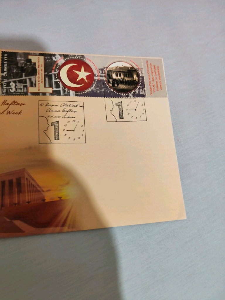 Prenses Diana Atatürk Ilkgün Zarfı ve 10 Kasım - 10