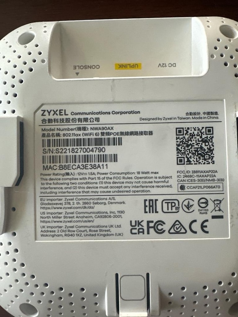 zyxel nwa90ax 802.11ax wifi 6b dual radio poe access point - 2