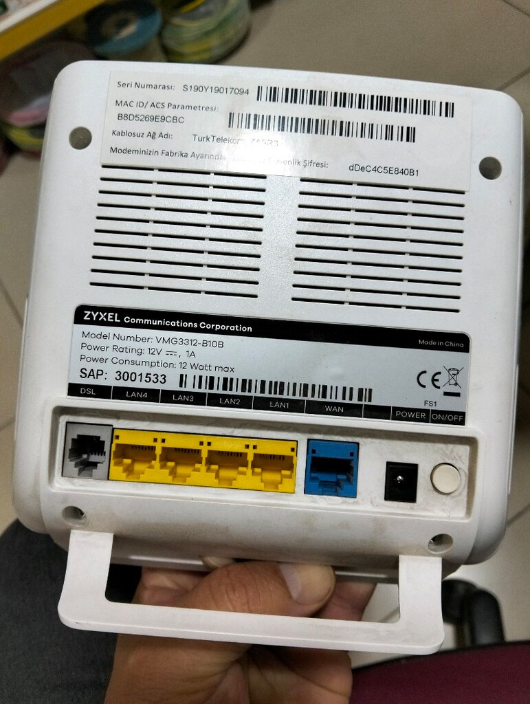 ZYXEL VMG3312-B10B VDSL Modem SATILIK - 3