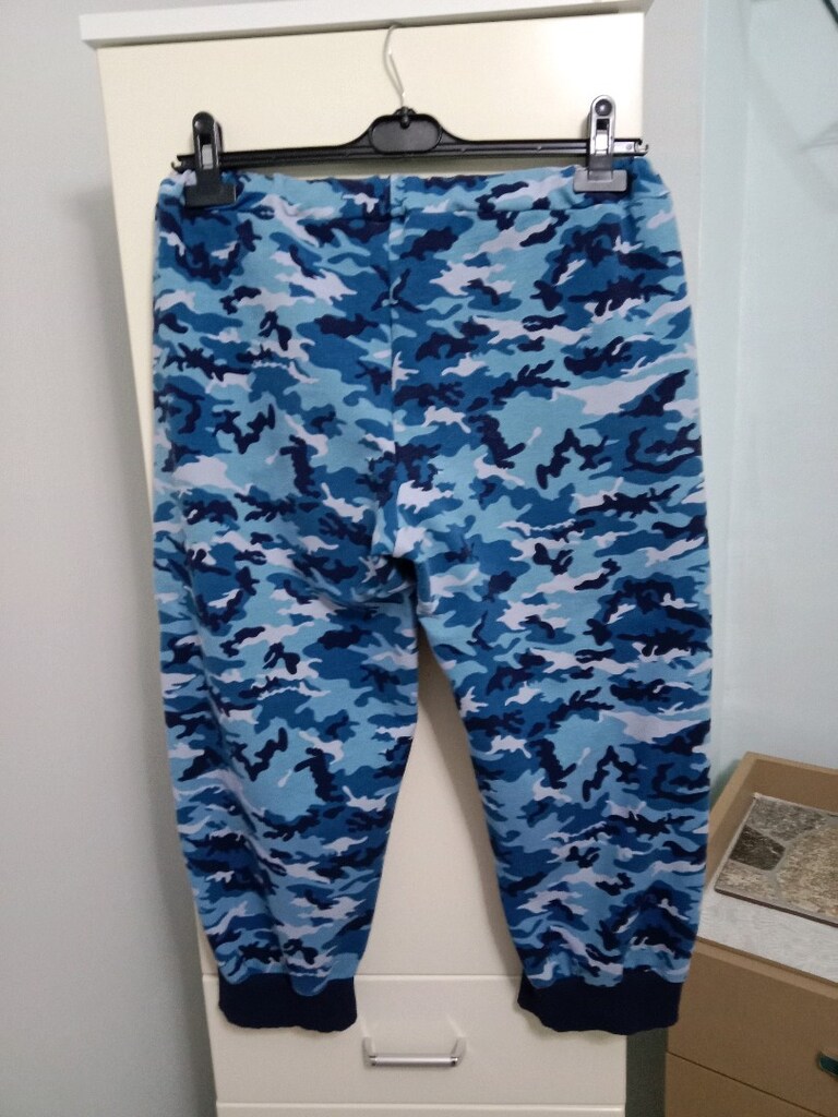 Mavi kamuflaj desenli bermuda pantolon - 7