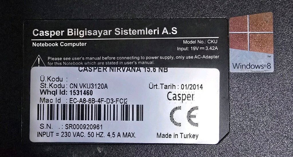Carper Nirvana 15.6 NB Klavye - 3