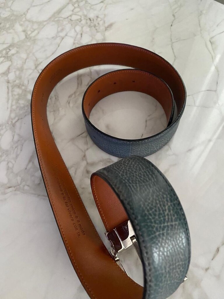 Santoni markasına ait hakiki deri bir erkek kemeridir. - 9