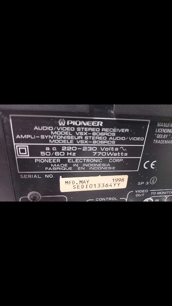 PİONEER VSX-806RDS STEREO RECEİVER AMPLIFIER - 3
