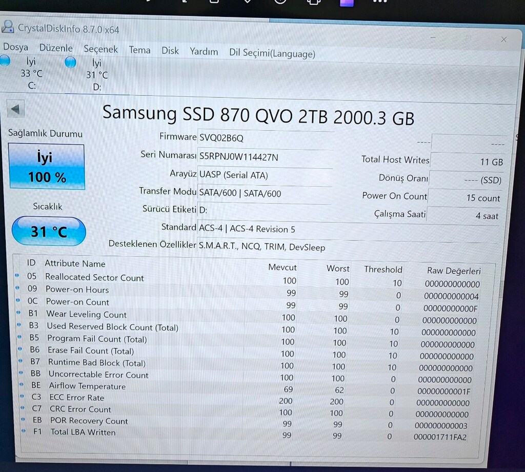 Samsung 870 QVO 2 TB SSD - 2