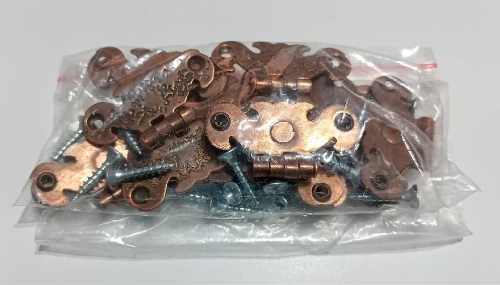 Bronz Renk Sandık Menteşesi 10lu Paket Vidalarıyla Beraber - 3