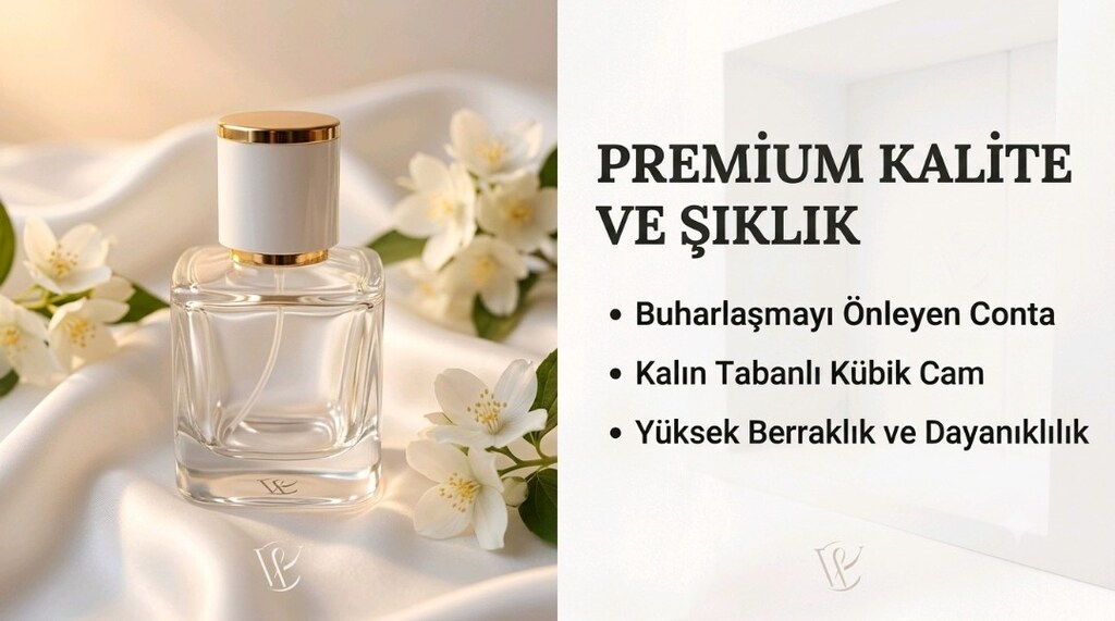 30 ml boş parfüm şişesi kare cam Gold kapak - 3