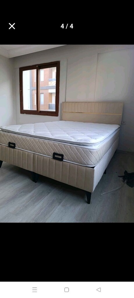 çift kişilik baza başlık yatak çelik kasa iyisi sıfır paketli ürünler - 2