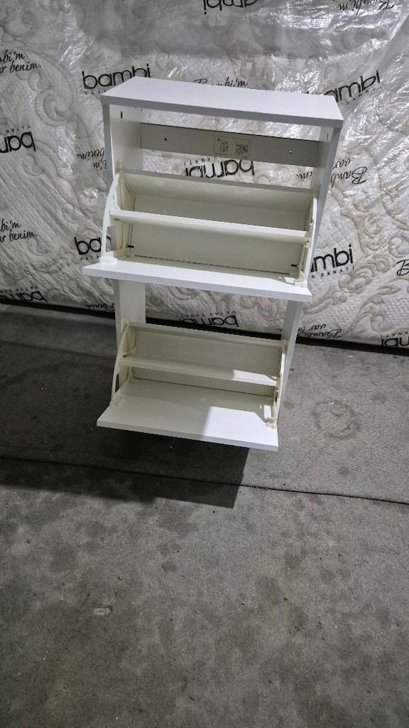 ayakkabılık iki kapaklı 4 raflı beyaz renk dolap ikıa marka - 5