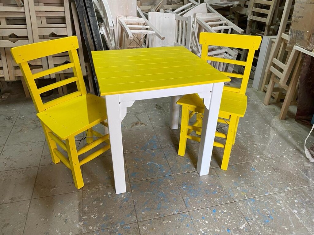 telli sandalye ahşap sandalye sarı sandalye masa imalat - 6