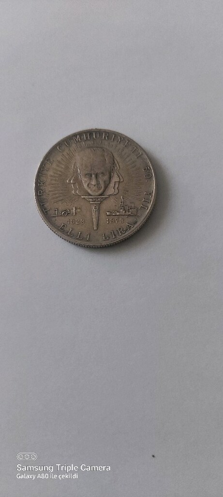 CUMHURİYETİN 50.YILINA ÖZEL12 GRAM GÜMÜŞ HATIRA PARA - 3