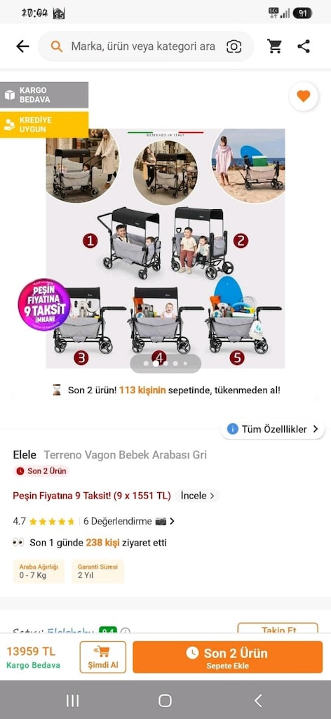 İkiz bebek arabası(vagon) - 4