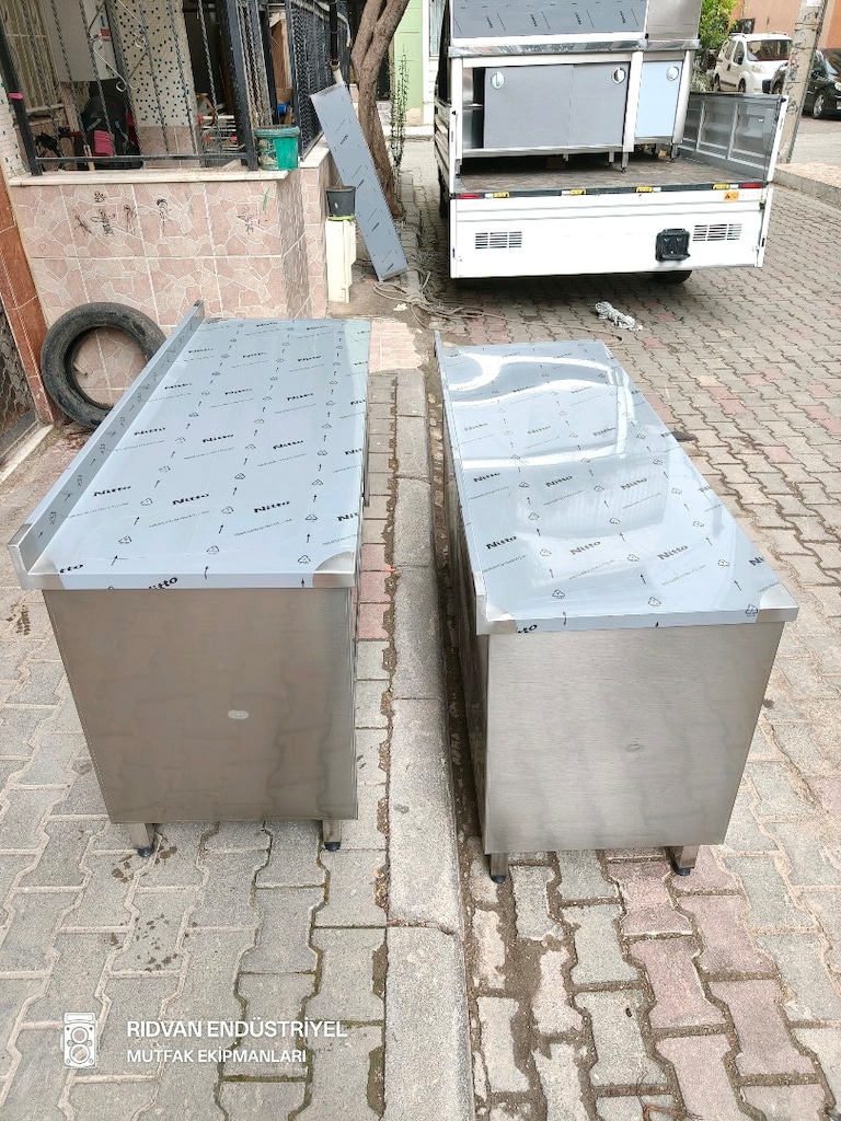 160 cm krom çalışma tezgahı krom tezgah endüstriyel hazır mutfak tezga - 13