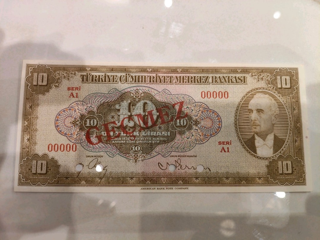 Nümizmatik Nadir Parça: 4. Emisyon 2. Tertip 10 Lira "Specimen" - 9