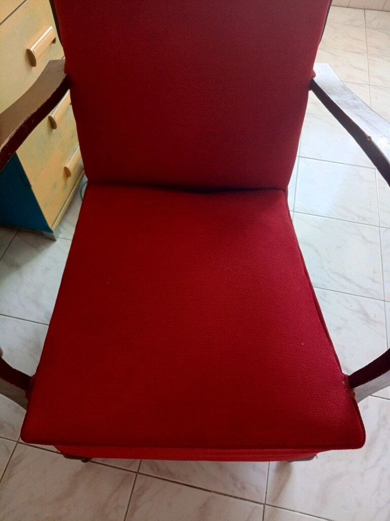 Vintage Kırmızı Koltuk / Berjer - Restorasyonluk - 2