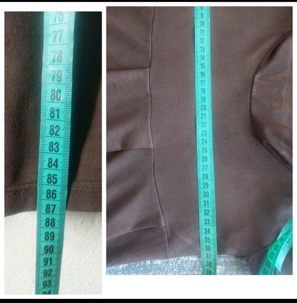 PUANE Süet Görünüm Drape Yaka Elbise — görsel 8/9