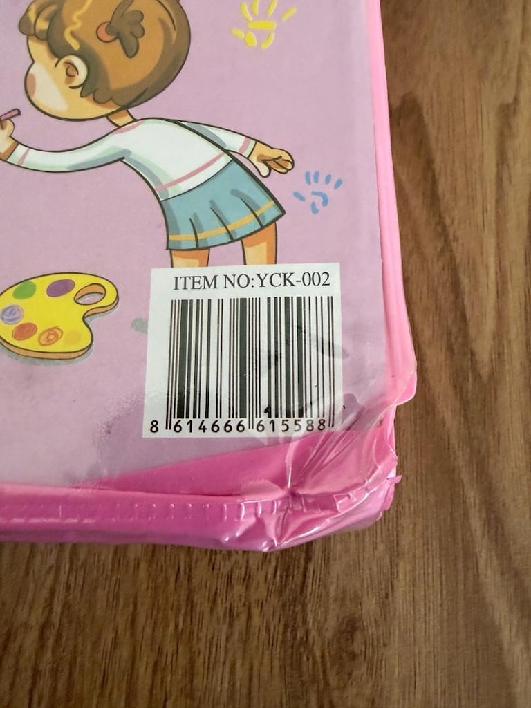 Pembe Katlanır Çizim Seti Renkli Kalemler ve Easelle - 13