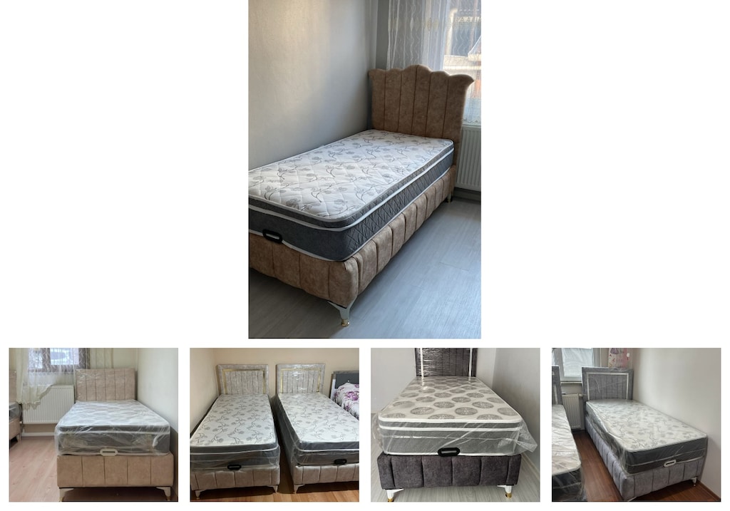 tek kişilik baza başlık yatak mspfkubdln - 2