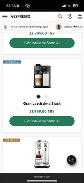 nespresso kahve makinesi