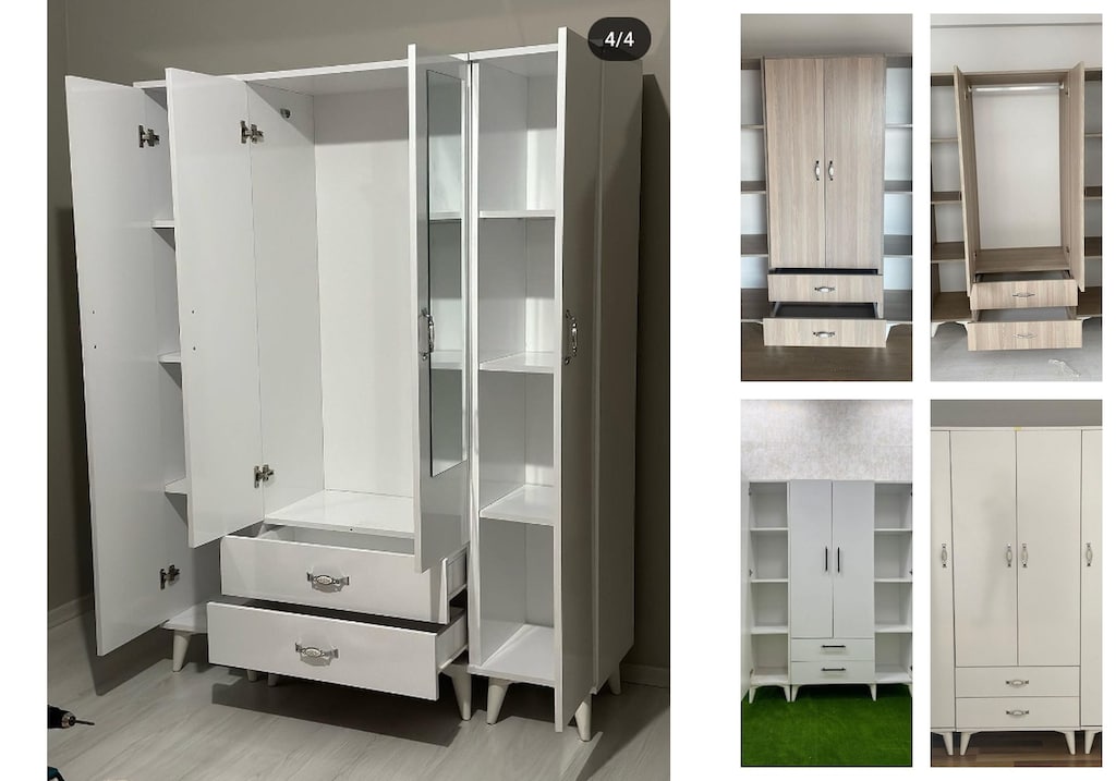 4 kapaklı elbise dolabı qljbkrinhp - 5